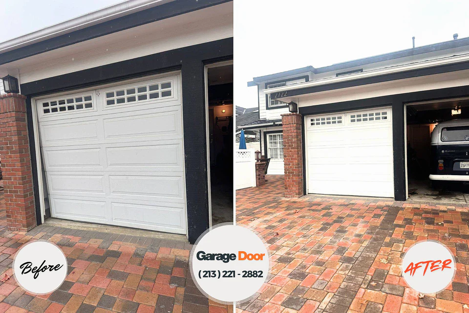 Before and after: garage door repair Church Hill, PA